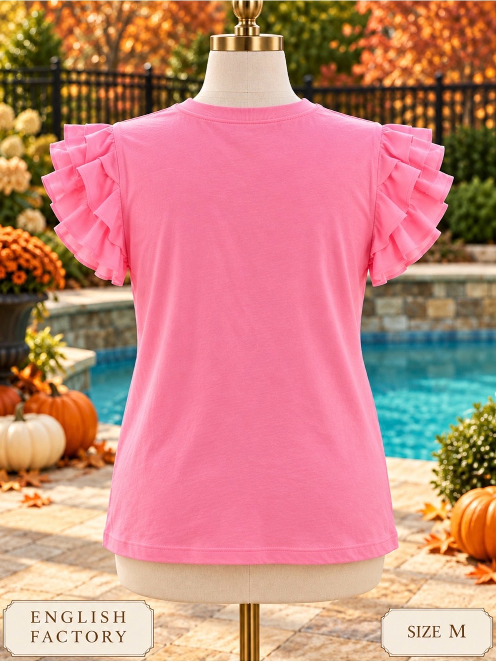 English Factory Pink Ruffle-Sleeve Tee - Picture 3 of 4